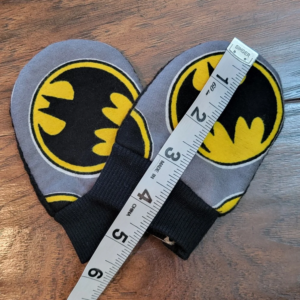 Batman Fabric Fleece Baby Mittens